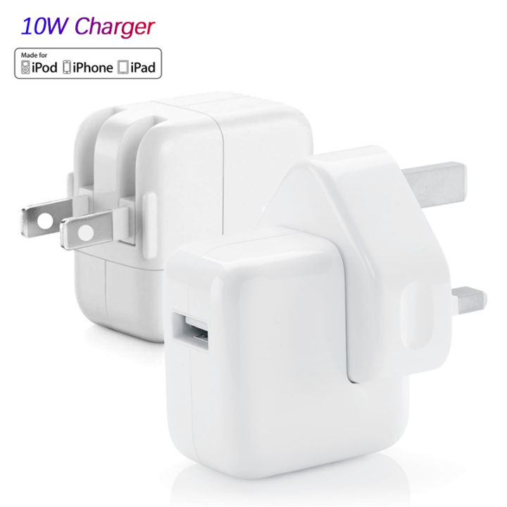 KONSMART 10W Fast Charging Wall Charger USB Power Adapter US UK Plug + Lightning Cable 1m/2m For Apple iPhone 6 6s Plus 7 8 Plus X XR XS Max 11 Pro Max 12 Pro Max 12 Mini iPad iPod