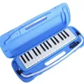 Bee 32 Keys Melodica with Box type Hard Case 1 year Warranty - Blue Pink Instrument with Hard Case Mouthpiece Air Piano Soprano Keyboard Melodica with 2 Soft Long Tubes, Short Mouthpieces and Box type Carrying Bag for Kids Beginners Gift, Blue/ Green/Pink. 
