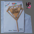 wooden & plastic Happy birthday cake topper. 