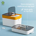 【BestGO】Portable Double-layer Medicine Box Flip Lid Emergency Case for Home and Car Medication First Aid Box Large Capacity. 