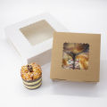 10pcs White Brown Cardboard Cake Box With Clear Window Home Party Diy Dessert Cupcake Packing Box Package. 