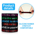 30 Pieces Motivational Bracelets Set Silica Gel Motivational Silicone Wristbands Motivational Silicone Bracelets for Men and Women Black. 