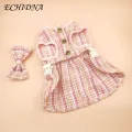 Cat Dress Floral Pet Dress with Bow Headdress Adorable Princess Dress for Dogs Cats Cute Pet Supplies. 