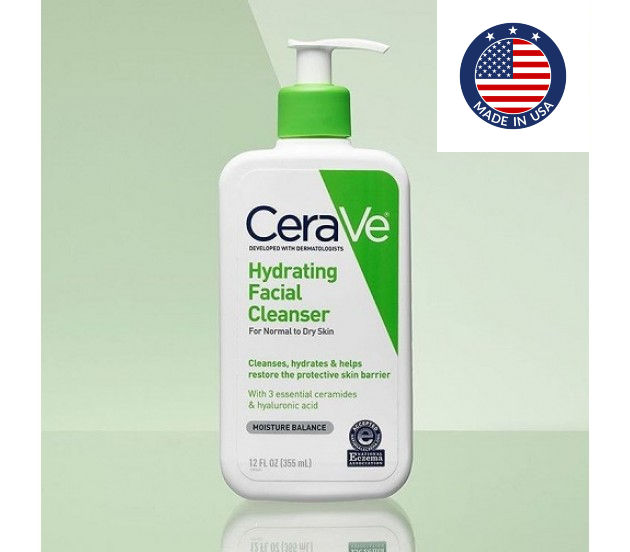 CeraVe Hydrating Facial Cleanser For Normal to Dry Skin (USA) - 355ml ...
