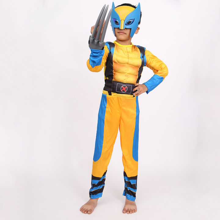 Wolverine%20Jumpsuit%20Mask%20Halloween%20Mask%20for%20Kids%20Cosplay%20Prop%20Themed%20Party%20Decorations%20Wolverine%20Claw%20Props%20Role%20Play%20Superhero%20-%20Image%202