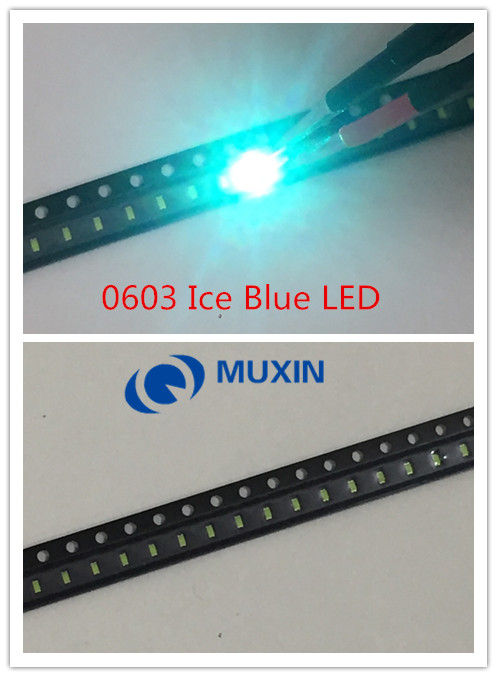 【GlobalTrendz】100pcs/led SMD Luminous tube 0603 Ice Blue LED Lamp bead 1608 Clear Blue SMD 0603 light emitting diode