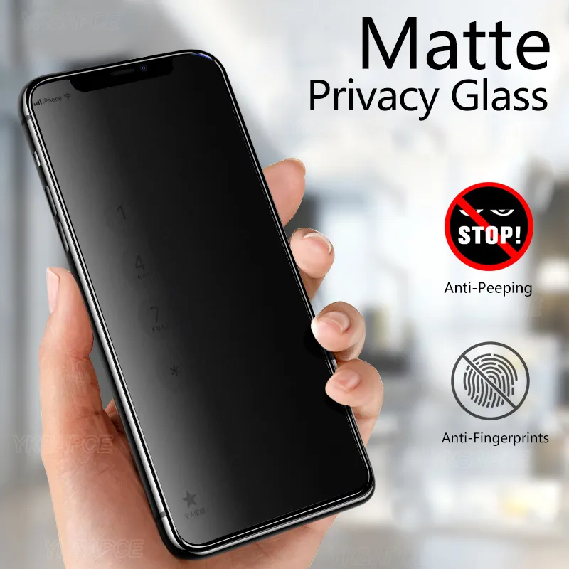 Privacy Matte 9H Tempered Glass for iPhone X XS XR 11 12 13 mini