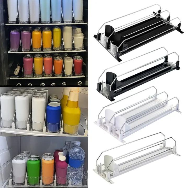 Universal Rackets Drink Universal Self-Sliding Drinks Storage Rack Spring Push Adjustable Width ...
