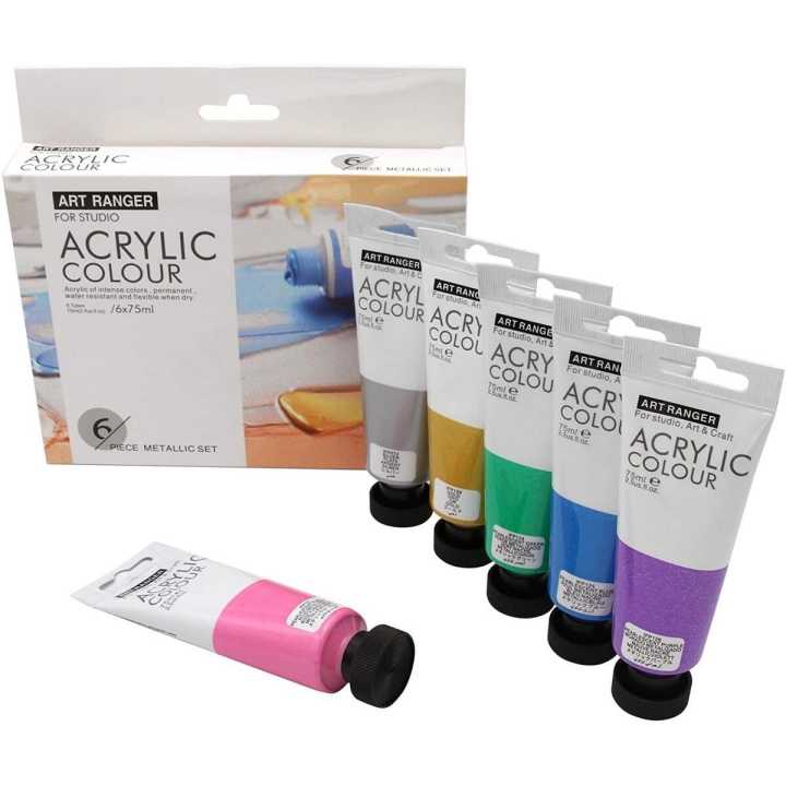Art Ranger Acrylic Colours Set Metalic (6X75ml)