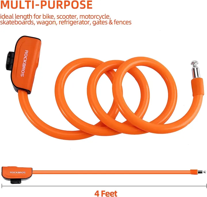 ROCKBROS%20Bike%20Lock%20Cable%204%20Feet%20Bicycle%20Cable%20Lock%20with%20Mounting%20Bracket%202%20Secure%20Keys%201/2%20Inch%20Diameter%20-%20Image%204