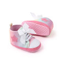 Kidlove Baby Girls Lace-up Toddler Shoes Elastic Band High-top Non-slip Soft Sole Baby Shoes. 