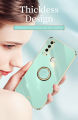 For Samsung Galaxy A20s Back Cover with Ring Holder Stand Plating Square Bumper Protective Case Camera Lens Protection Soft Silicone Shockproof Mobile Phone Cases. 