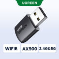 UGREEN AX900 WiFi Adapter, USB WiFi 6 Dongle Wireless Dual Band 5GHz/2.4GHz Network Adapter for Desktop Laptop, Bulit-in Driver Only for Windows 10/11. 