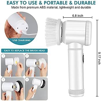 5in1%20Rechargeable%20Magic%20Brush%20Handheld%20Scrubber%20360%20Degree%20Rotate%20with%203%20Replaceable%20Multipurpose%20Brush%20Heads%20Kitchen%20Dishwashing%20Sponge%20Electric%20Cleaning%20Brush%20-%20Image%202