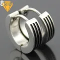 Men Women Fashion Punk Gothic Stainless Steel Hoop Stud Earrings Jewelry. 