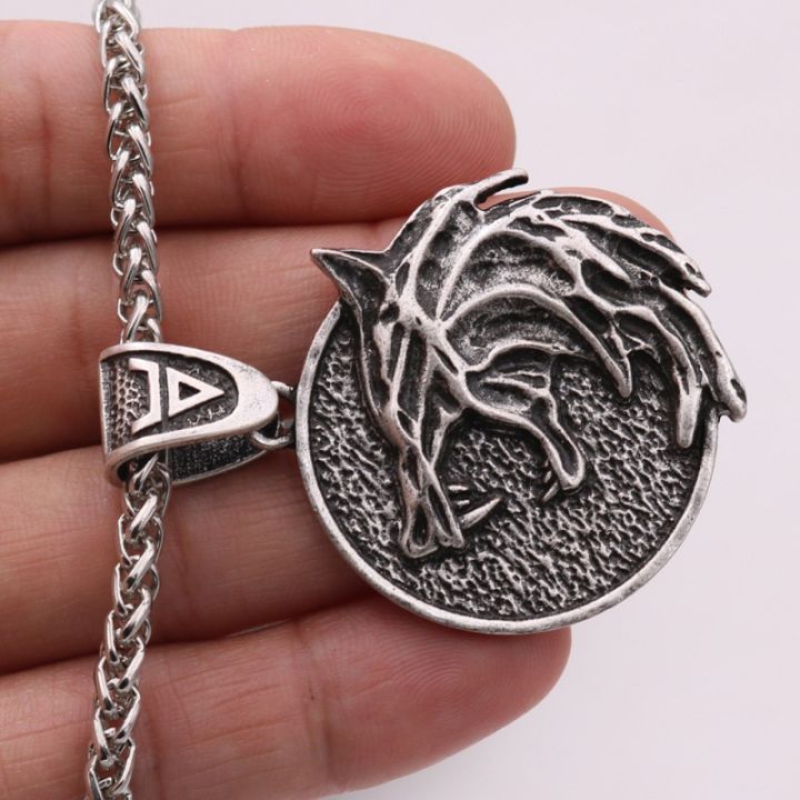 %E3%80%90New%20arrival%E3%80%91TEMU%20New%20Wolf%20Head%20Necklace%20Magic%20Hunter%20Pendant%20Witcher%20Wizard%203%20Pendant%20Medal%20Hip%20Hop%20Male%20-%20Image%203