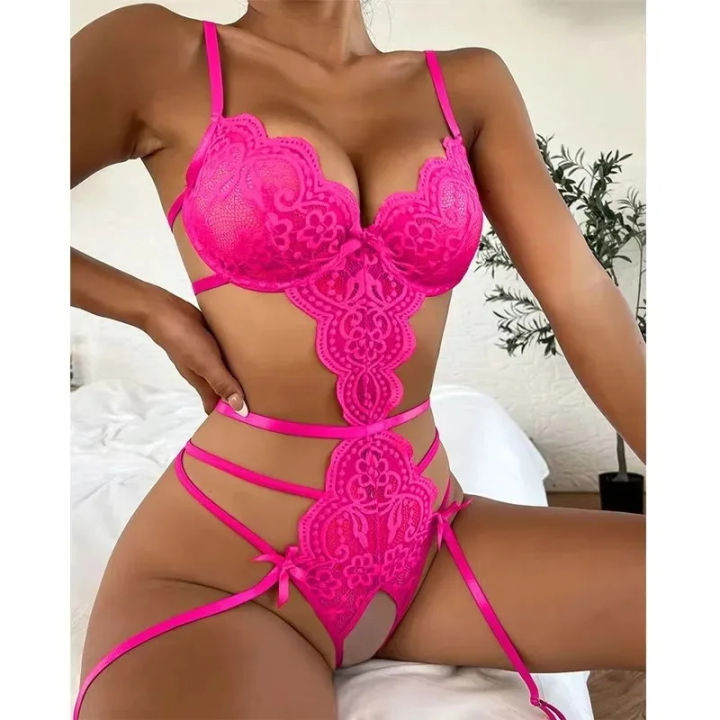 18+%20Hot%20Erotic%20Sexy%20Lingerie%20Set%20Women%20Push%20Up%20Bra%20Garter%20Set%20Lace%20Backless%20Straps%20Transparent%20Underwear%20Sets%20Plus%20Size%20Lenceria%20-%20Image%203