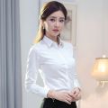 Blue Long Sleeved Shirt Women's Business Wear Korean Style Temperament White-Collar Worker Formal Suit Work Clothes Spring, Summer, Autumn All-Match White Shirt. 