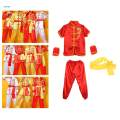 Chinese Traditional Wushu Costume Clothes for Adult Kids Men Women Red 140. 