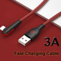 3A USB-A to iP fast charging cable 1M compatible with iPhone12-14 - Black. 