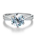 KNB Real 0.5-2CT Moissanite Diamond Rings for Women Wedding Engagement 925 Sterling Silver Original Luxury Gemstone Fine Jewelry. 