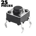 25PCS | 4Pin Round  Momentary Tactile Tact Push Button Switch for PCB (ARDUINO DIY KIT). 