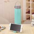 GLASS BOTTLE WITH PHONE HOLDER Leakproof Anti-fall Water Bottle Portable Double Layer Water Cup Glass Cup 400ml. 
