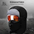 LouisWill 5 IN 1 Winter Hats Plush Lining Warm Scarf Winter Warm Hat Thick Hat Full Face Protective Hats Breathable Mask Riding Goggles for Storm Cold Winter Climbing Skiing Cycling Hiking. 