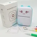 Small Portable Wireless Thermal Photo Printer Pocket Student Mini Bluetooth printer portable Label Printer cat printer WITH 2 PAPER ROLLS. 