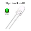 100pcs 5mm LED Red Green Blue Yellow Orange White Pink Warm White Clear Glass Light Emitting Diode. 