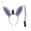 Halloween Party Costumes Cartoon Girls Animal Costume Bunny Headband Novelty 4pcs with Gloves. 