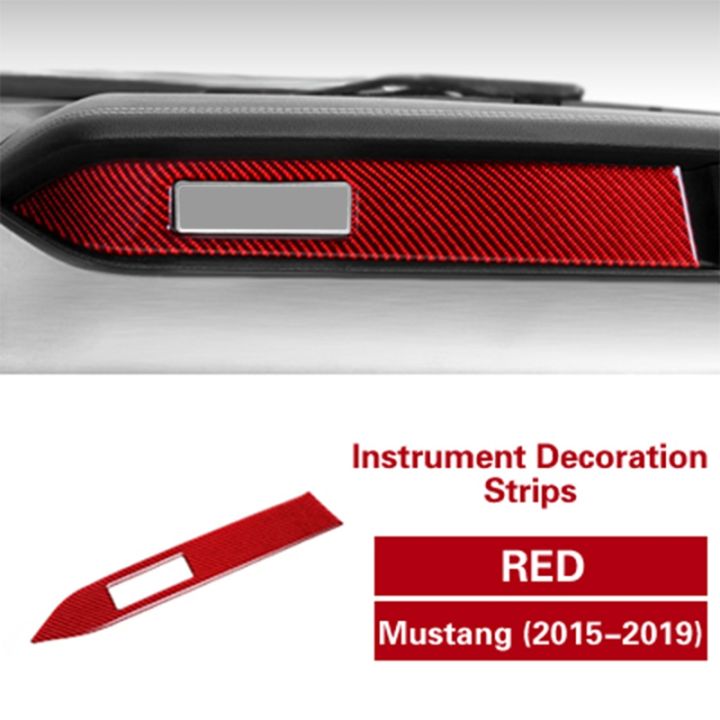 2pcs Interior Door Speaker Cover Ring Trim for Ford Mustang 2015+ Carbon Fiber