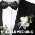 Confidence-boosting Brooch Elegant Flower Shaped Groom Brooch for Wedding Suit Coat Decorative Corsage Pin for Men's Formal Attire Imitation Rose Flower Lapel Pin for Groomsmen Style Fashion Accessory. 