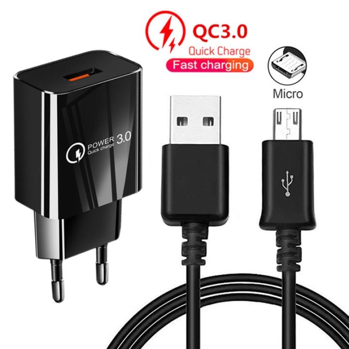 Realme C21 Quick Charge USB Adapter fast charger Micro Cable For Huawei Y5p Samsung S7 S4 Charger Xiaomi Redmi 9A 9C honor 8A 9S