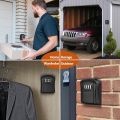 Key Box Wall Mounted Mini Key Safe Outdoor Key Box with Resettable 4-Digit Numeric Code Waterproof Key Box (Black). 