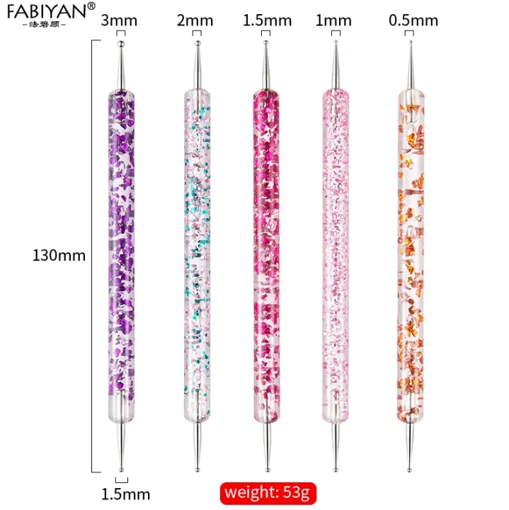 5Pcs%20Set%20UV%20Gel%20Painting%20Nail%20Art%20Dotting%20Pen%20Acrylic%20Handle%20Rhinestone%20Crystal%202%20Way%20Manicure%20Tools%20Kit%20-%20Image%204