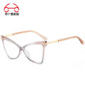 European and American Fashion Cat Eye Color Frame Ladies Glasses New Trend Plain Glasses Anti Blue-Ray Glasses Frame. 