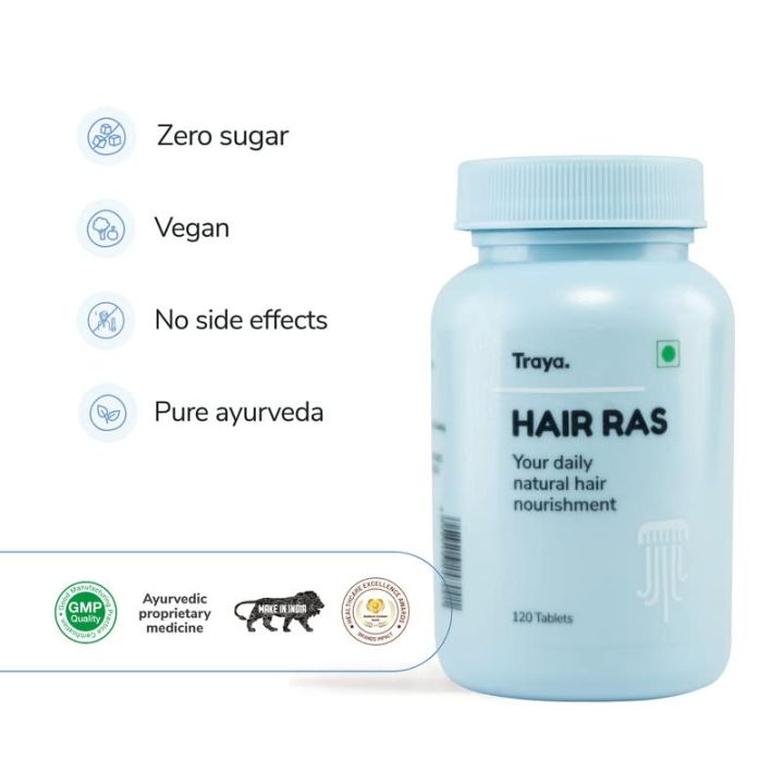 Traya%20Hair%20Ras%20Tablets%20for%20Women%20&%20Men,%20Ayurvedic%20Hair%20Vitamin%20Tablets%20for%20Hair%20Fall%20Control%20and%20Growth,%20Contains%20Ashwagandha,%20Bhringraj,%20Shatavari%20(120%20Tablets)%20jez%20-%20Image%203