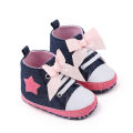Kidlove Baby Girls Lace-up Toddler Shoes Elastic Band High-top Non-slip Soft Sole Baby Shoes. 