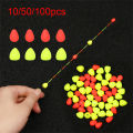 10pcs Red/ Float Tail Eye-Catching Beans Sensitive Visualable Beans Fishing Sender Fishing Float Fishing Tools. 