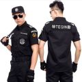 Black Secret Service Spring, Autumn and Winter Clothing Summer Security Uniform Short Sleeve Suit Special Duty Work Clothes Wear-Resistant Cap Belt. 