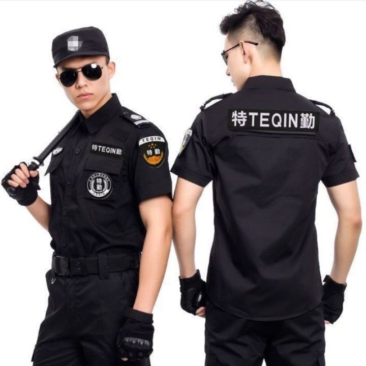 Black%20Secret%20Service%20Spring,%20Autumn%20and%20Winter%20Clothing%20Summer%20Security%20Uniform%20Short%20Sleeve%20Suit%20Special%20Duty%20Work%20Clothes%20Wear-Resistant%20Cap%20Belt%20-%20Image%202