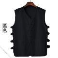 Vest Cotton Linen Linen Men's Vintage Undershirt Summer Old Man Shirt Casual Waistcoat Chinese Button Knots Vest Sleeveless Vest. 