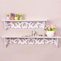 Carved Hollow Wood Wall Hanging Rack Shelf Shelve Holder Storage Home Decor. 
