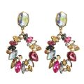 Pauli Manfi New Fashion Colorful Rhinestone Earrings Women Bohemian Geometric Dangle Earring Accessories. 
