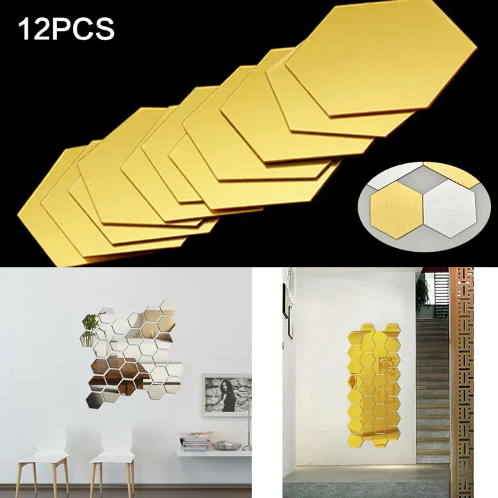 12Pcs%20Mirror%20Hexagon%20Removable%20Acrylic%20Wall%20Stickers%20Art%20DIY%20Home%20Decor%20Decals%20-%20Image%206