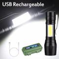 Mini USB Rechargeable XPE + COB LED Small Rechargeable Flashlight 511 Waterproof. 