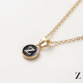 Black Metal English Letter Pendant Personalize Alphabet Pendant Initial A-Z Necklace Choker Chains Jewelry for Women Men. 