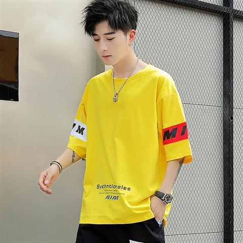 Boys Suit Trendy Handsome Loose Korean Style Short Sleeve T T-shirt Summer New Fashion Brand Gym Clothes Set Matching