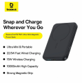 Baseus EnerFill FM11 Ultra-Mini Magnetic Power Bank 10000mAh 22.5W (Includes Simple Cable Type-C to Type-C 20V/3A 30cm Black). 
